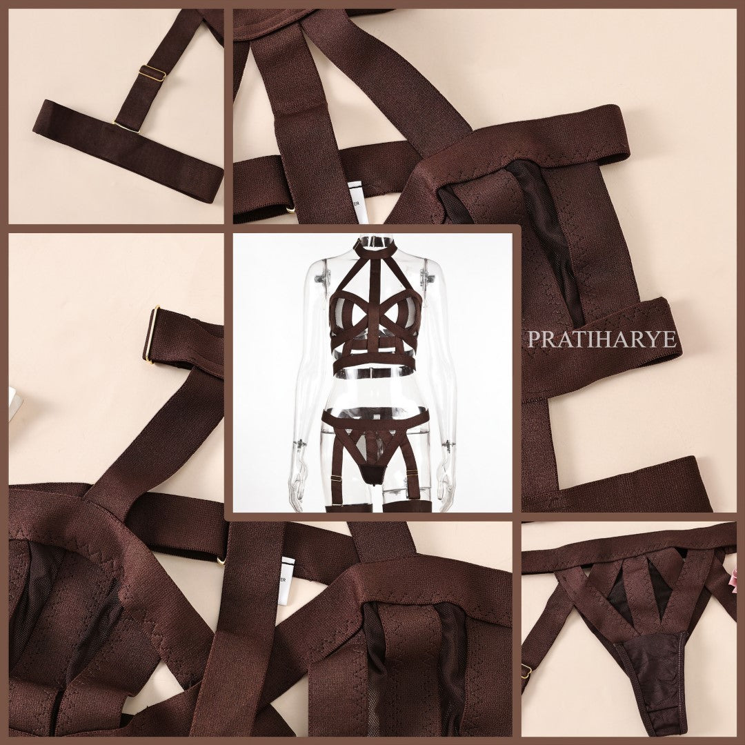 cut out halter garter set