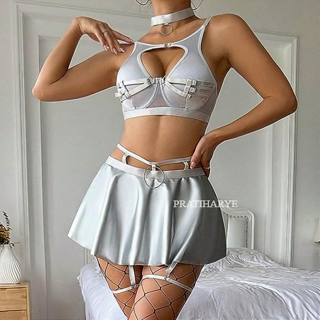 Pu Leather Babydoll Dress