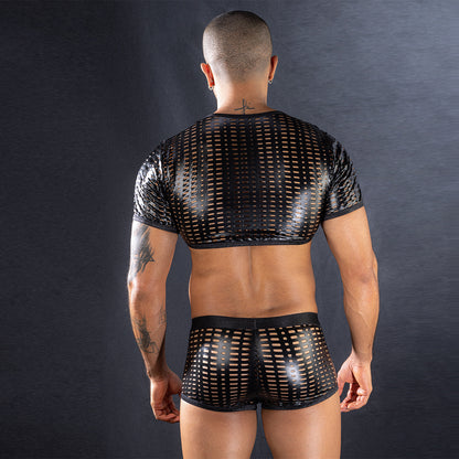 Latex Men Hollow Out Mesh Set