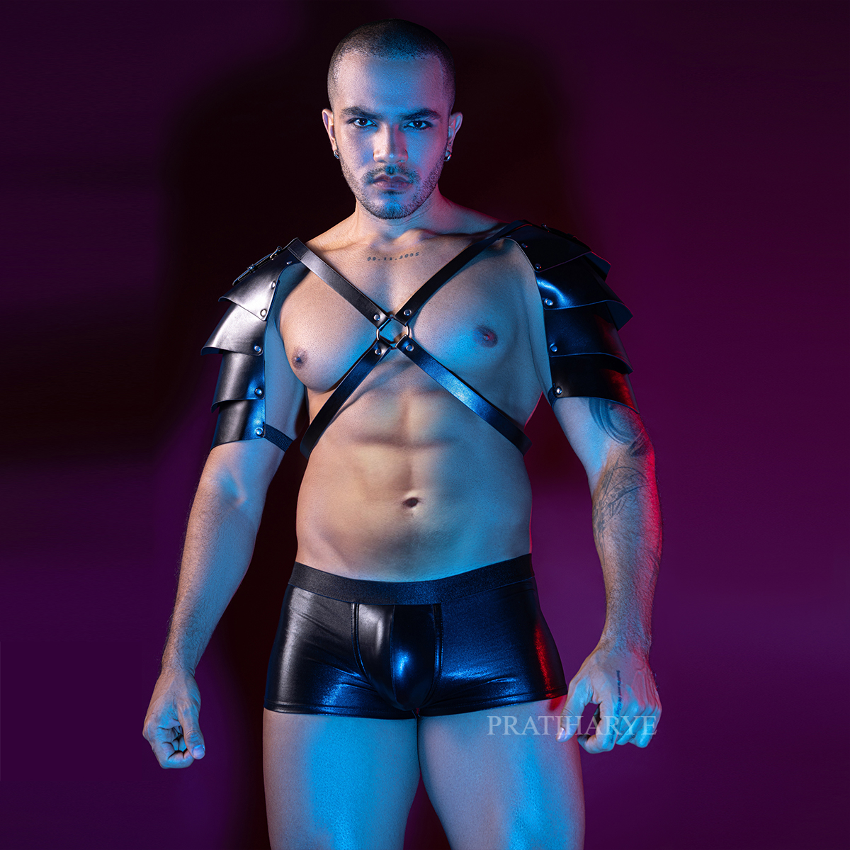 Male Dominator Leather Armor Harness Set