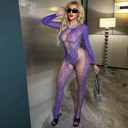 Sexy Lingerie Open Crotch Fishnet Bodystocking for Women