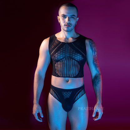 Men Sexy Fishnet Set