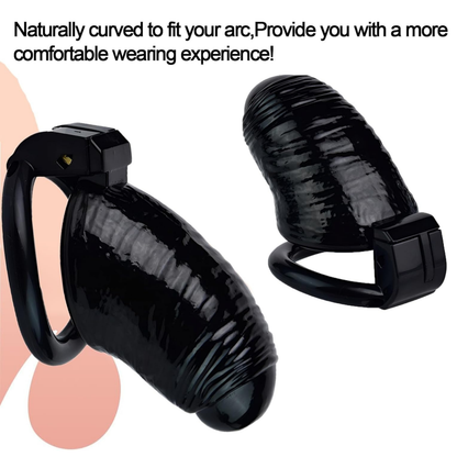 Premium PVC Ribbed Male Chastity Cage