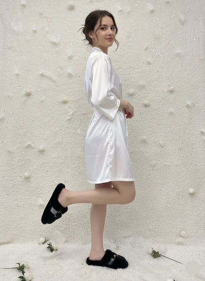 Luxe Furry Buckle Bridal Slippers