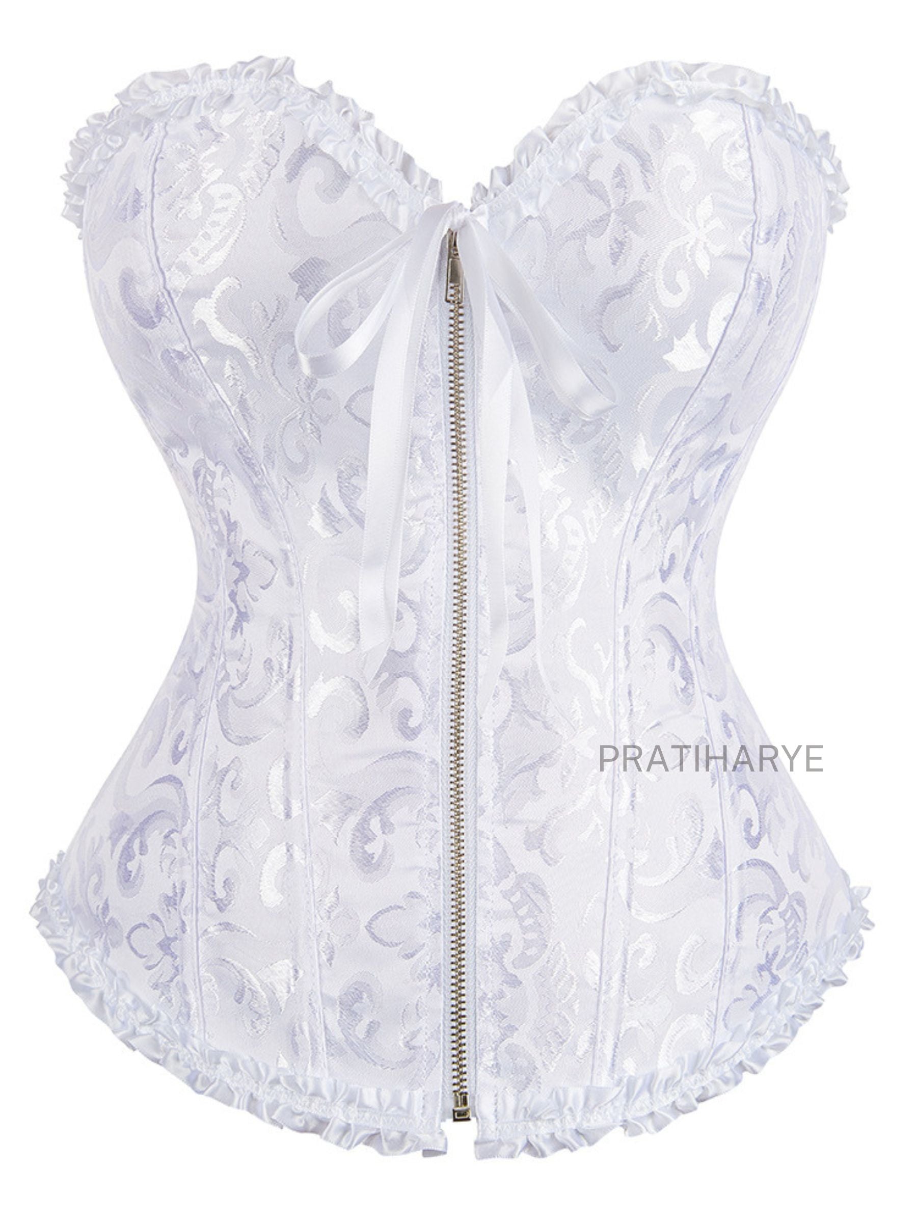 Jacquard Frill Trim Corset