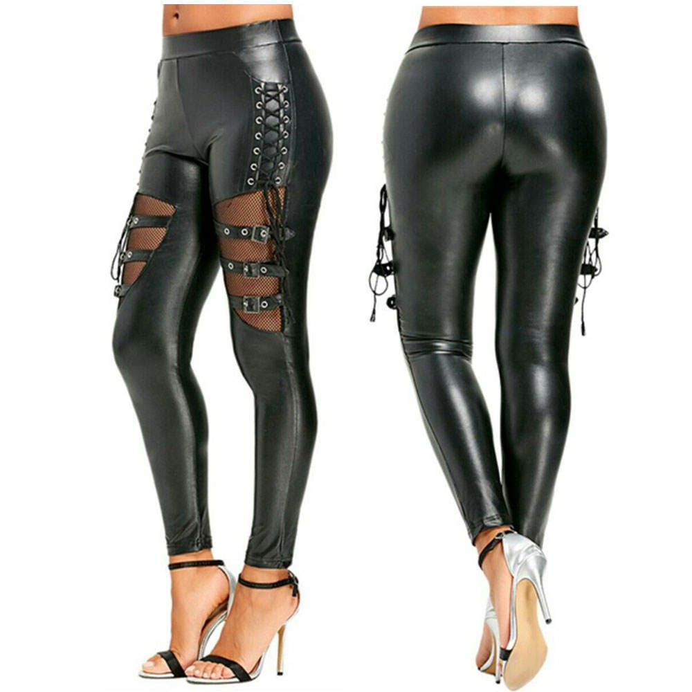 Sexy Lace up Faux Leather Leggins/Pant