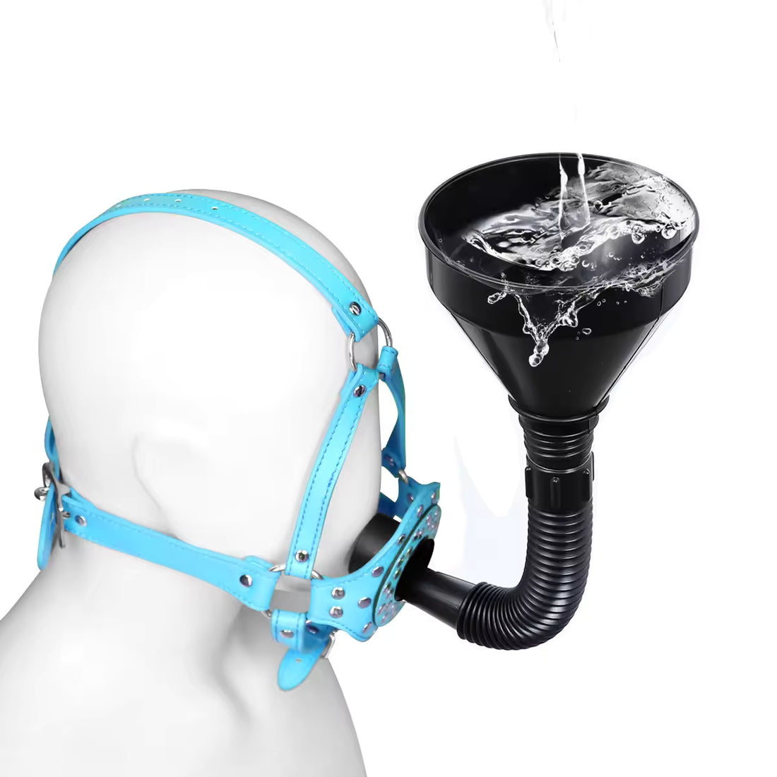 Funnel Studded Mouth Gag Head Bondage Set