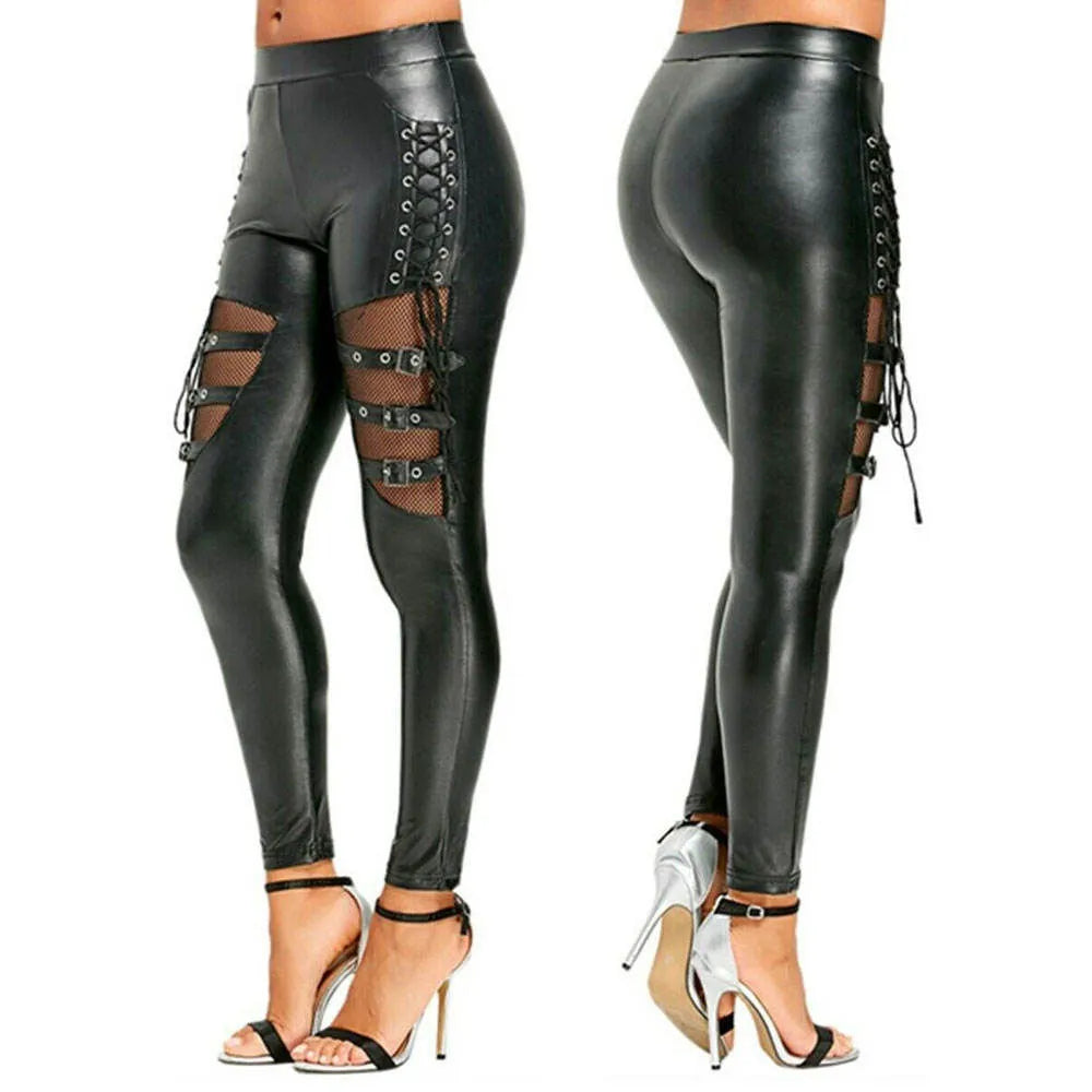 Sexy Lace up Faux Leather Leggins/Pant