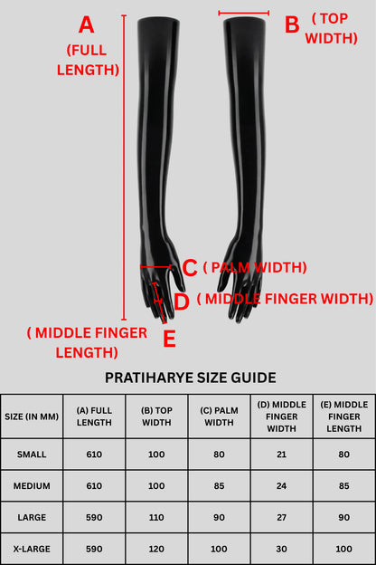 Black Handmade Pure Latex Long Gloves – Free Shine Oil