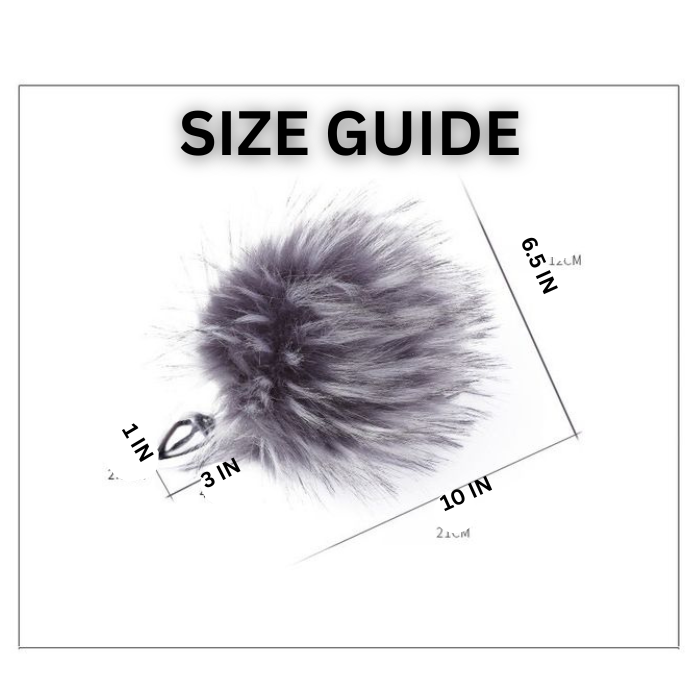 Stainless Steel Fluffy Pom Pom Butt/Anal Plug