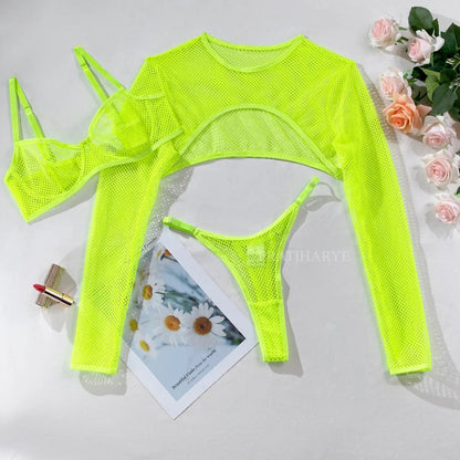 Neon Trendy Top Bikini Set