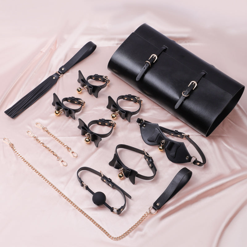 Sexual wellness product 
BDSM kit price
Hardcore online India
Sex dice
Black Cute Bow Design BDSM Kit with Cover