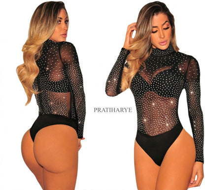 Buy Sexy Sheer Stone Bodysuit 