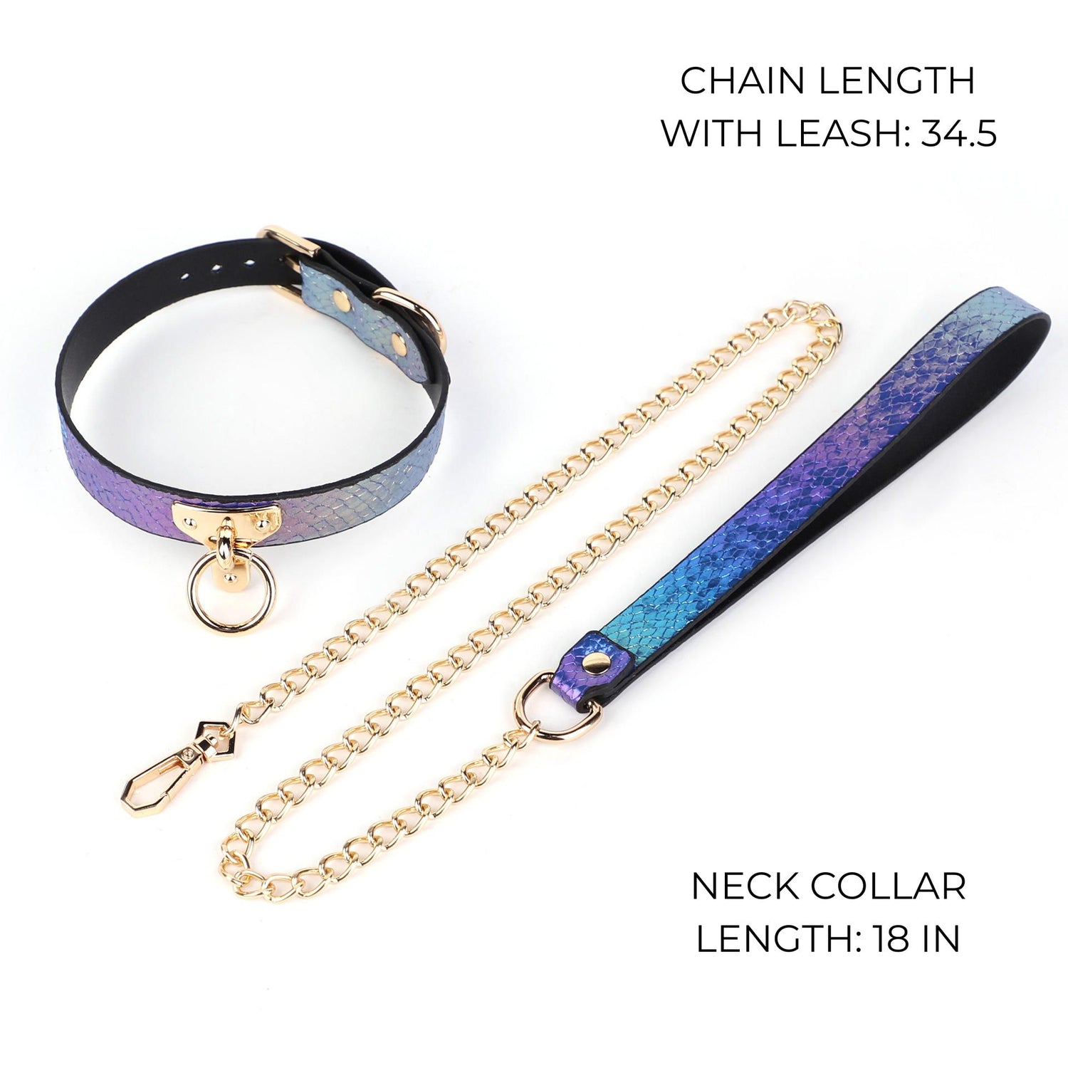 Blue Neck Collar Chain Leash