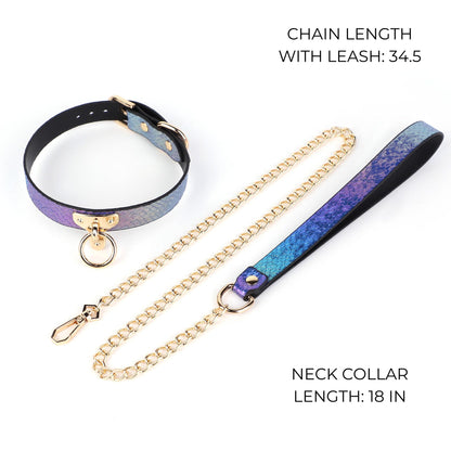 Blue Neck Collar Chain Leash