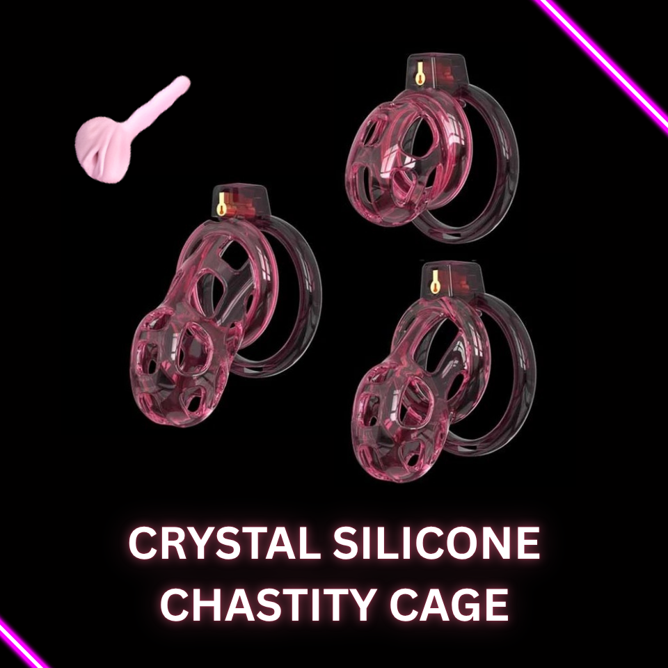 Crystal Silicone Head + 6 Resin Rings with Silicone Catheter Pipe Cobra Chasitity Cage