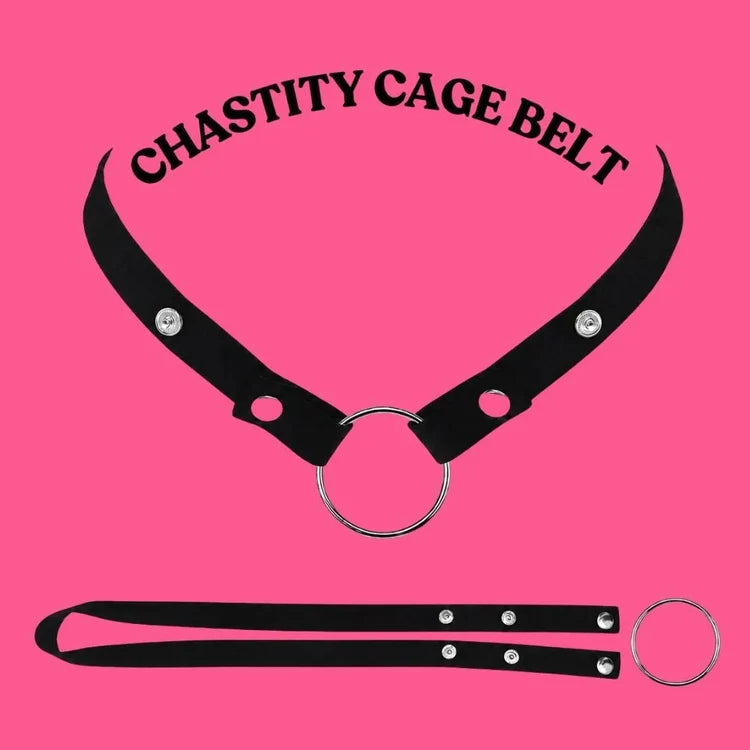 Premium PVC Ribbed Male Chastity Cage