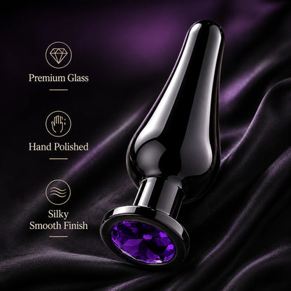 Premium Stainless Steel Anal Plug Purple Jewel