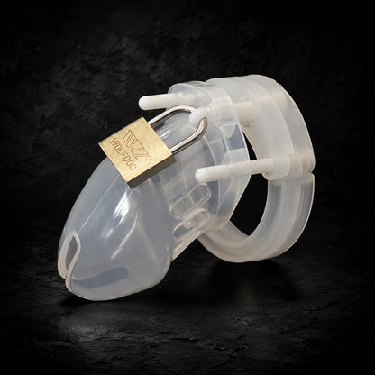 Silicone Male Chasity Cage lock with 5 Rings