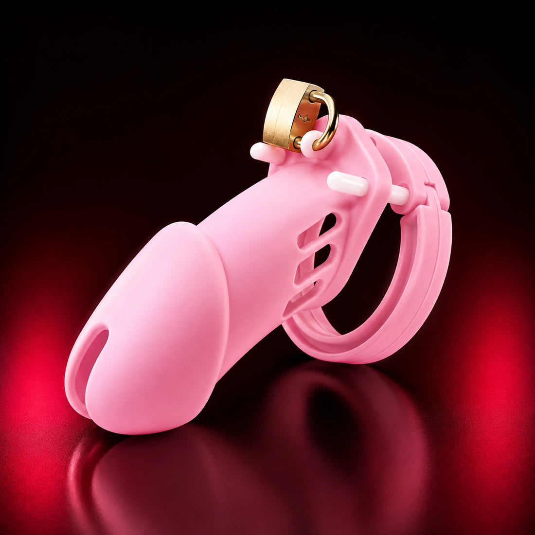 Long Neck Silicone Male Chastity Cage lock