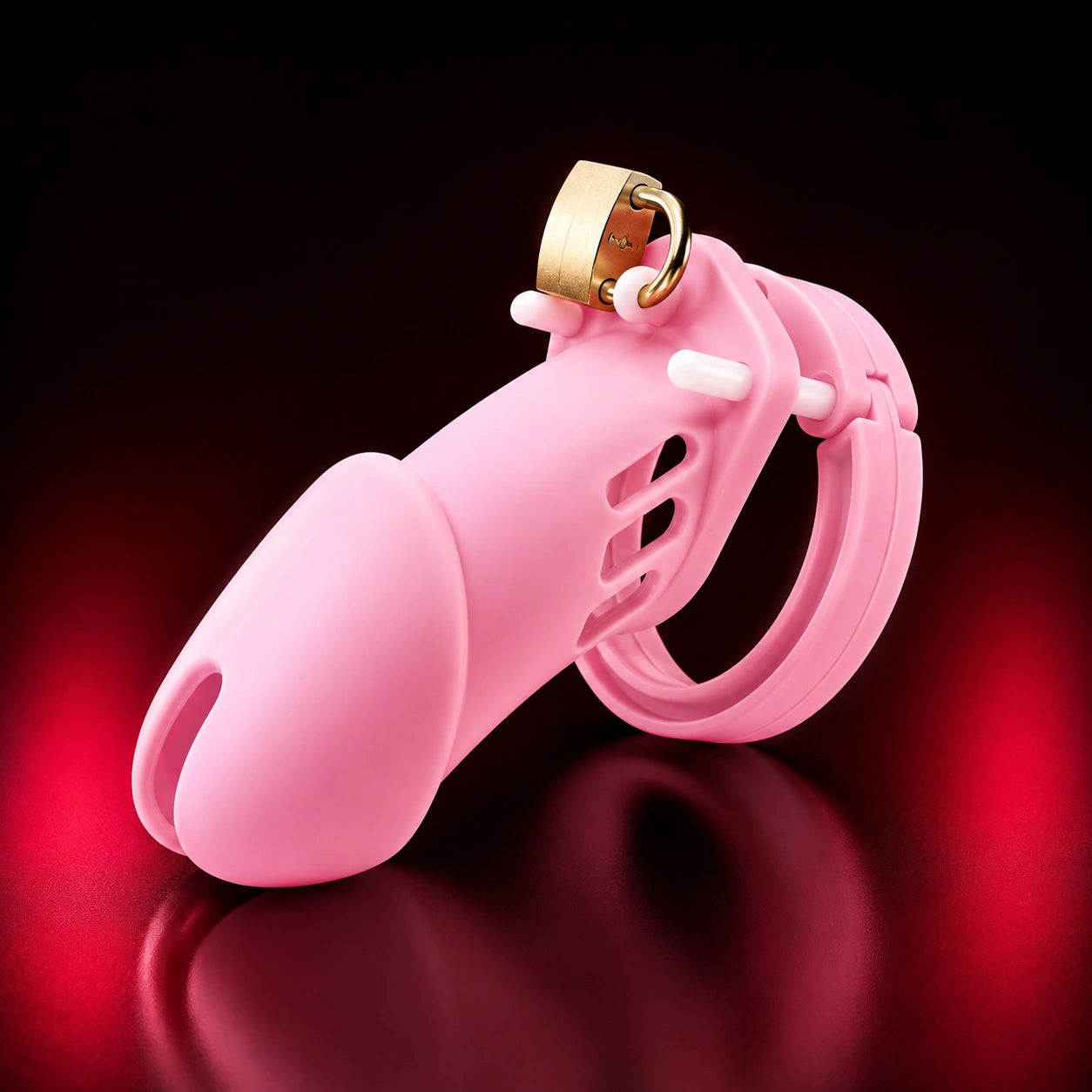 Long Neck Silicone Male Chastity Cage lock