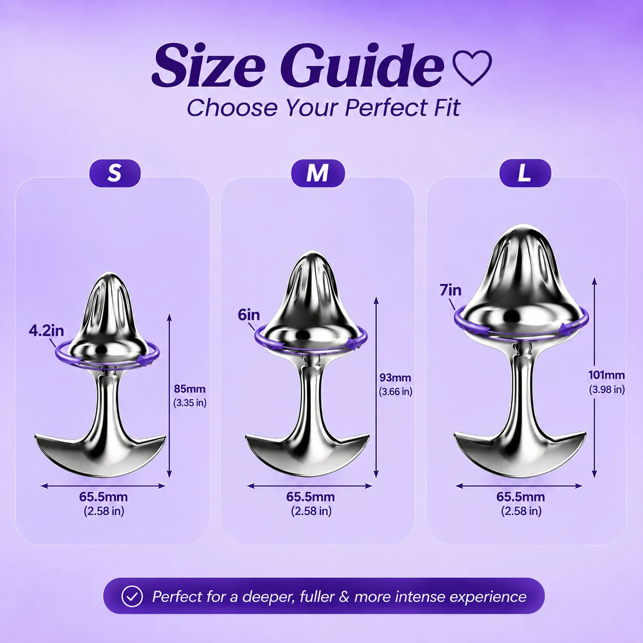 Diamond Steel Mushroom Anal/Butt Plug - Pack of 1