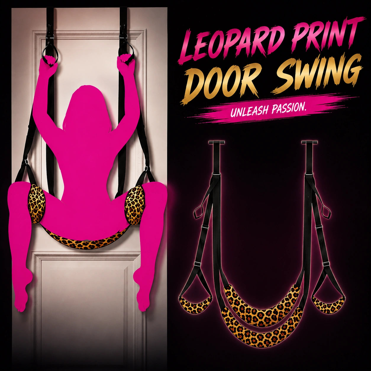 Leopard Print Door Swing Sex Swing for Adults