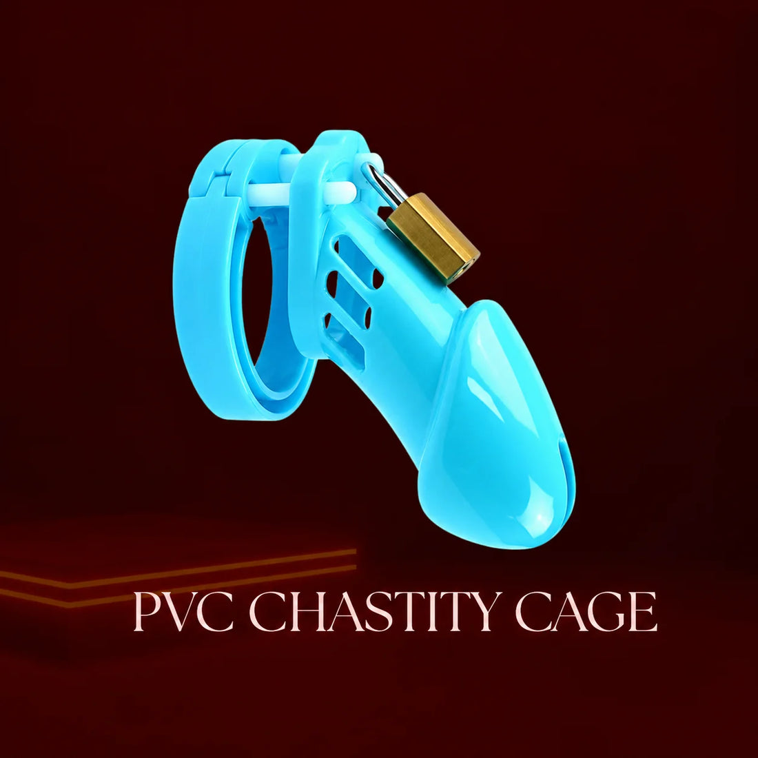 Plastic Male Chasity Cage lock - Blue
