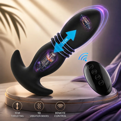 Remote Control Thrusting &amp; Vibrating Plug for Adults