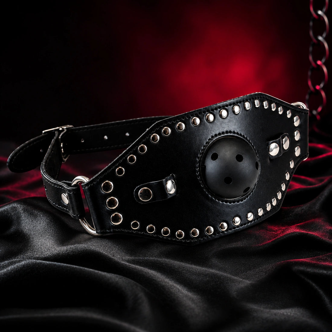 Studded Breathable Adjustable Mouth Gag Ball Strap