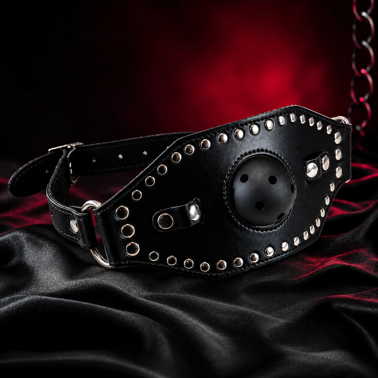 Studded Breathable Adjustable Mouth Gag Ball Strap