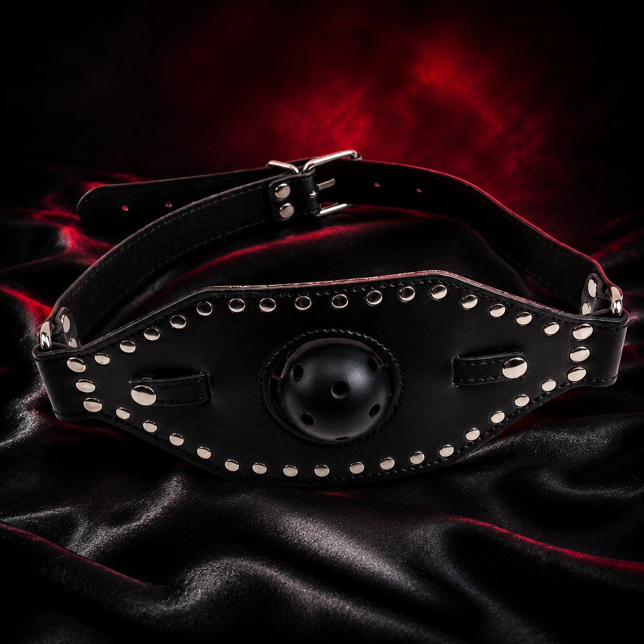 Studded Breathable Adjustable Mouth Gag Ball Strap