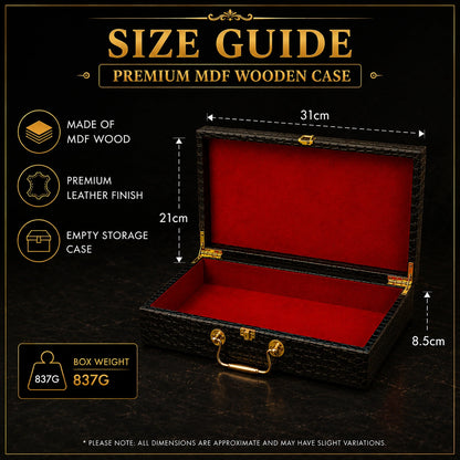 Premium MDF Wooden Storage Case with Luxury Leather Finish