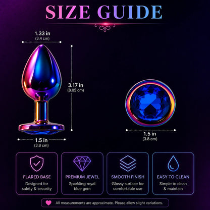 Premium Rainbow Alloy Circle Butt Plug unisex