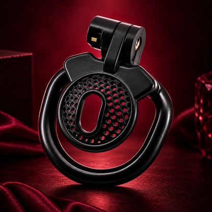 Plastic Chastity Cage with 4 Rings - Black