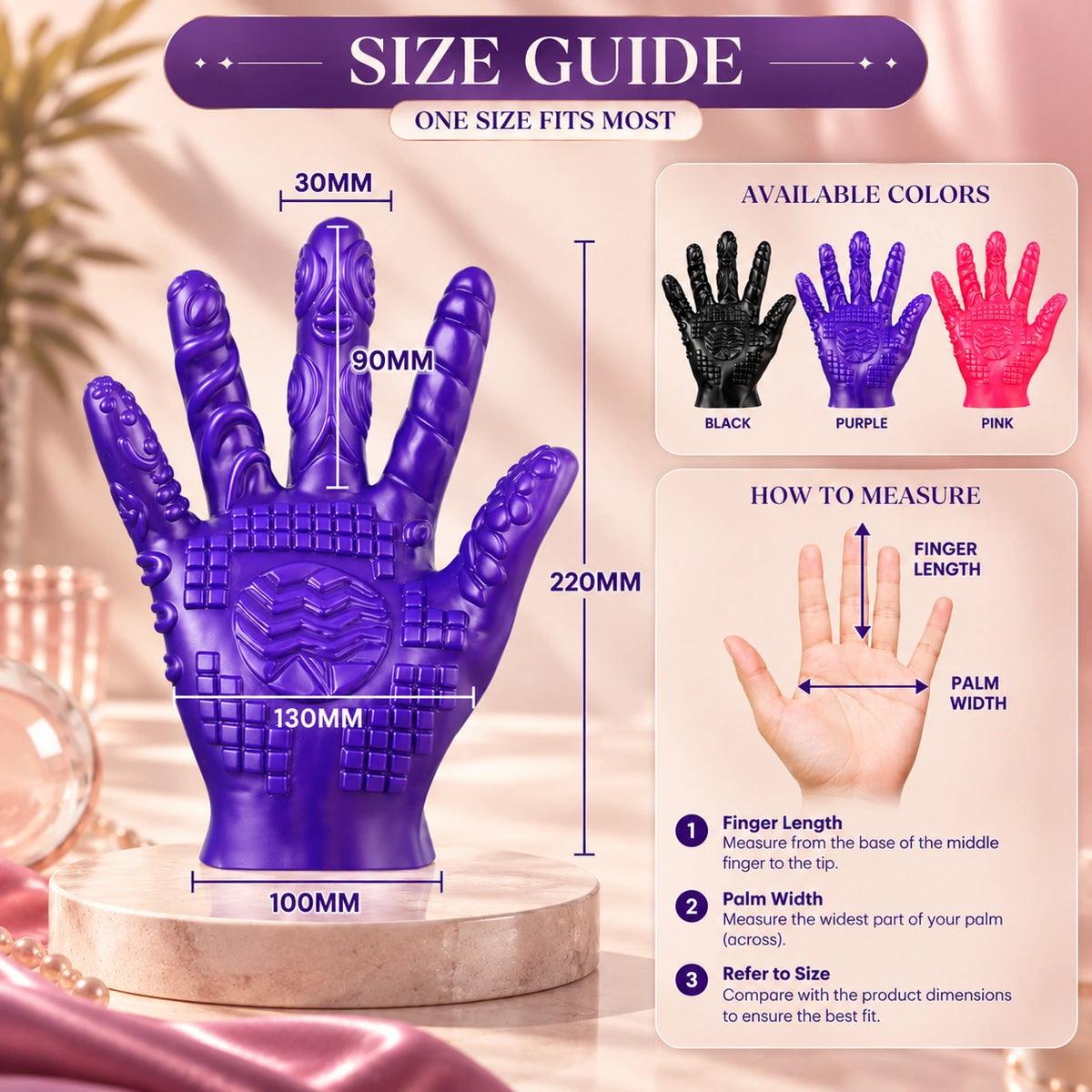 Textured Fetish Massager Silicone Gloves for Adults