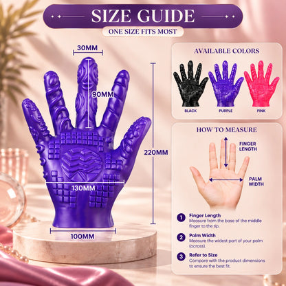 Textured Fetish Massager Silicone Gloves for Adults