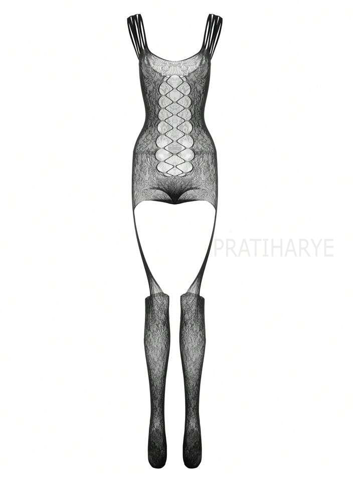 Criss Cross Full Fishnet Bodystocking