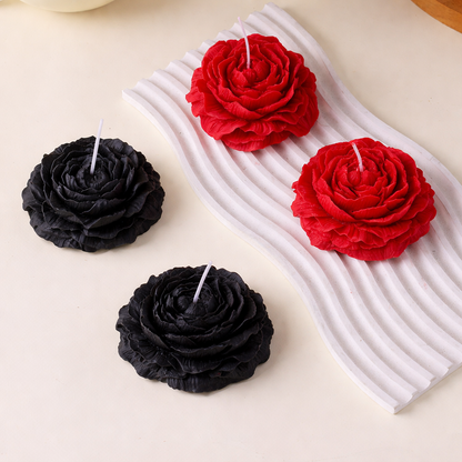 Rose Sculpted Circle Candle