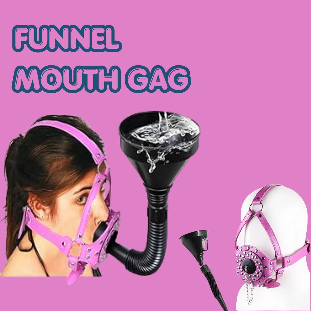 Funnel Studded Mouth Gag Head Bondage Set