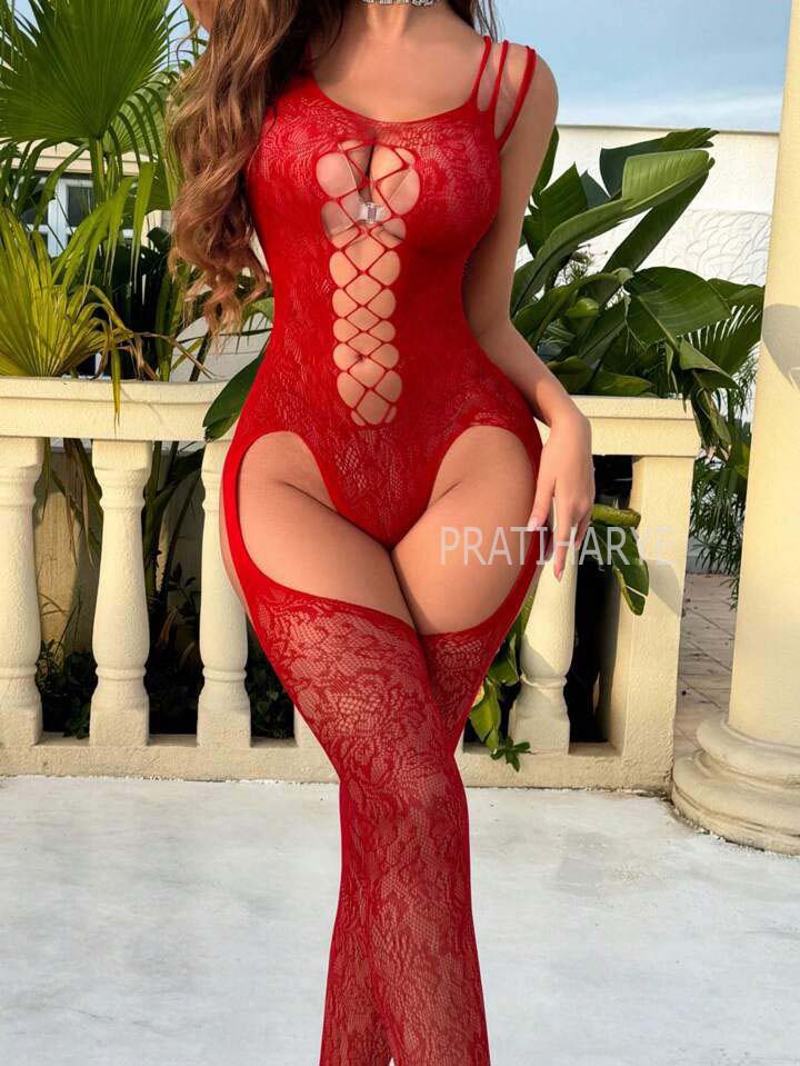 Criss Cross Full Fishnet Bodystocking