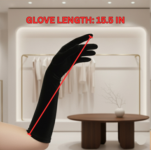Long Velvet Hand Gloves
