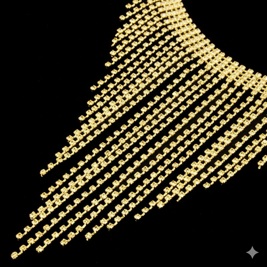 Midnight Dazzle Rhinestone Chain Thong