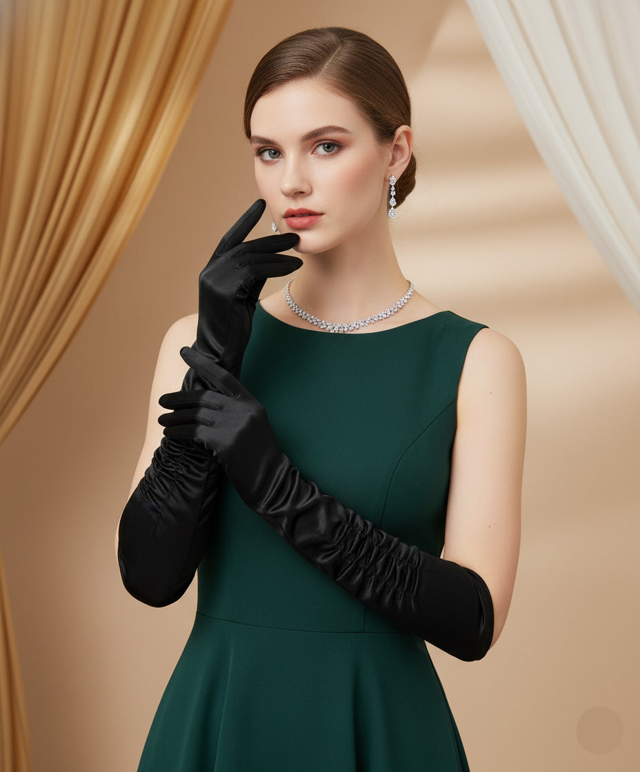 Elegance Satin Opera Gloves