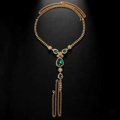 Emerald Luxe Gold Body Chain Thong