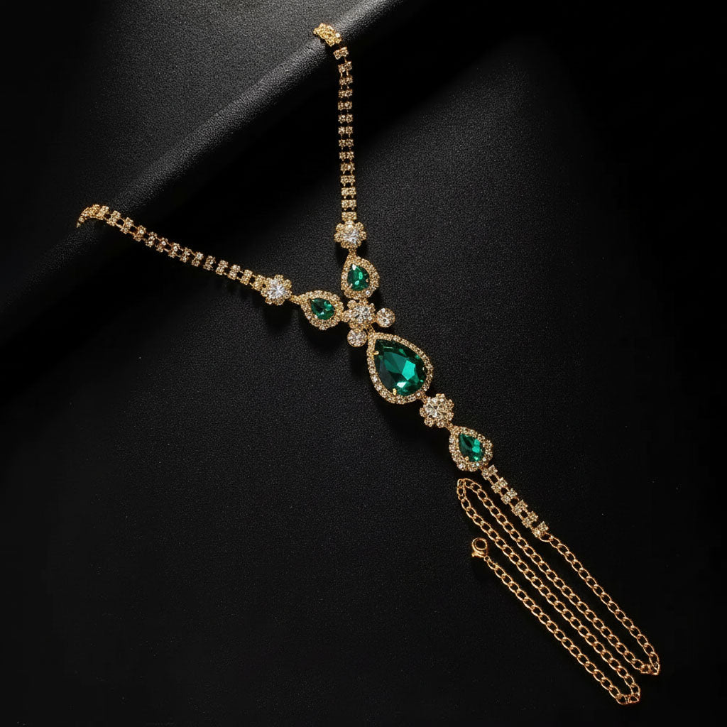 Emerald Luxe Gold Body Chain Thong