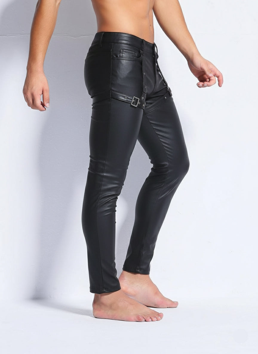 Men’s Matt Finish Open-Front Fetish Pants