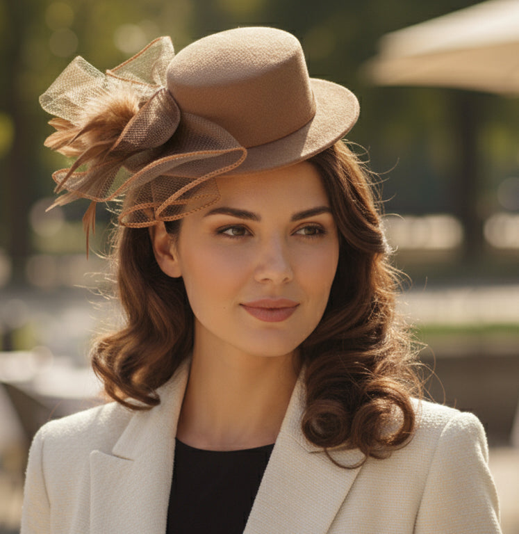 Vintage Aura Feather Fascinator Hat