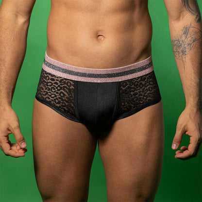 Sexy Leopard Mesh Brief