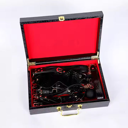 Premium 12pc Crocodile Print BDSM Kit with Free Box